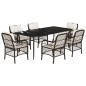 vidaXL Set comedor de jardín 7 pzas con cojines ratán sintético marrón vidaXL Set comedor de jardín 7 pzas con cojines ratán sintético marrón