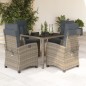 vidaXL Set comedor de jardín 5 piezas con cojines ratán sintético gris vidaXL Set comedor de jardín 5 piezas con cojines ratán sintético gris