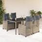 vidaXL Set comedor de jardín 5 piezas con cojines ratán sintético gris vidaXL Set comedor de jardín 5 piezas con cojines ratán sintético gris