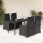 vidaXL Set de muebles jardín 5 pzas con cojines ratán sintético negro vidaXL Set de muebles jardín 5 pzas con cojines ratán sintético negro