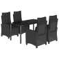 vidaXL Set de muebles jardín 5 pzas con cojines ratán sintético negro vidaXL Set de muebles jardín 5 pzas con cojines ratán sintético negro