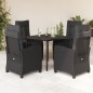 vidaXL Set de muebles jardín 5 pzas con cojines ratán sintético negro vidaXL Set de muebles jardín 5 pzas con cojines ratán sintético negro