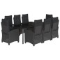 vidaXL Set de comedor de jardín 9 pzas y cojines ratán sintético negro vidaXL Set de comedor de jardín 9 pzas y cojines ratán sintético negro