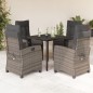 vidaXL Set comedor de jardín 5 piezas con cojines ratán sintético gris vidaXL Set comedor de jardín 5 piezas con cojines ratán sintético gris