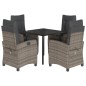 vidaXL Set comedor de jardín 5 piezas con cojines ratán sintético gris vidaXL Set comedor de jardín 5 piezas con cojines ratán sintético gris
