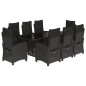 vidaXL Set de comedor de jardín 9 pzas y cojines ratán sintético negro vidaXL Set de comedor de jardín 9 pzas y cojines ratán sintético negro