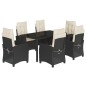 vidaXL Set de comedor de jardín 7 pzas y cojines ratán sintético negro vidaXL Set de comedor de jardín 7 pzas y cojines ratán sintético negro