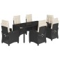 vidaXL Set de comedor de jardín 7 pzas y cojines ratán sintético negro vidaXL Set de comedor de jardín 7 pzas y cojines ratán sintético negro