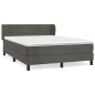 vidaXL Cama box spring con colchón terciopelo gris oscuro 140x190 cm vidaXL Cama box spring con colchón terciopelo gris oscuro 140x190 cm