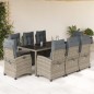 vidaXL Set comedor jardín 9 pzas y cojines ratán sintético gris vidaXL Set comedor jardín 9 pzas y cojines ratán sintético gris