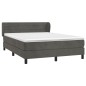 vidaXL Cama box spring con colchón terciopelo gris oscuro 140x190 cm vidaXL Cama box spring con colchón terciopelo gris oscuro 140x190 cm