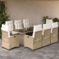 vidaXL Set comedor de jardín 9 pzas con cojines ratán sintético beige vidaXL Set comedor de jardín 9 pzas con cojines ratán sintético beige