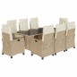 vidaXL Set comedor de jardín 9 pzas con cojines ratán sintético beige vidaXL Set comedor de jardín 9 pzas con cojines ratán sintético beige