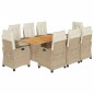vidaXL Set comedor de jardín 9 pzas con cojines ratán sintético beige vidaXL Set comedor de jardín 9 pzas con cojines ratán sintético beige