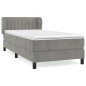 vidaXL Cama box spring con colchón terciopelo gris claro 100x200 cm vidaXL Cama box spring con colchón terciopelo gris claro 100x200 cm