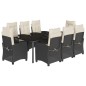 vidaXL Set de comedor de jardín 9 pzas y cojines ratán sintético negro vidaXL Set de comedor de jardín 9 pzas y cojines ratán sintético negro