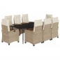 vidaXL Set comedor de jardín 9 pzas con cojines ratán sintético beige vidaXL Set comedor de jardín 9 pzas con cojines ratán sintético beige