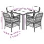 vidaXL Set comedor de jardín 5 piezas con cojines ratán sintético gris vidaXL Set comedor de jardín 5 piezas con cojines ratán sintético gris