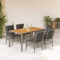 vidaXL Set comedor de jardín 5 piezas con cojines ratán sintético gris vidaXL Set comedor de jardín 5 piezas con cojines ratán sintético gris