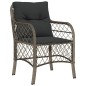 vidaXL Set comedor de jardín 5 piezas con cojines ratán sintético gris vidaXL Set comedor de jardín 5 piezas con cojines ratán sintético gris