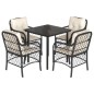 vidaXL Set de muebles jardín 5 pzas con cojines ratán sintético negro vidaXL Set de muebles jardín 5 pzas con cojines ratán sintético negro