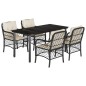vidaXL Set de muebles jardín 5 pzas con cojines ratán sintético negro