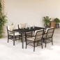 vidaXL Set comedor de jardín 5 piezas y cojines ratán sintético marrón