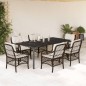 vidaXL Set comedor de jardín 7 pzas con cojines ratán sintético marrón vidaXL Set comedor de jardín 7 pzas con cojines ratán sintético marrón