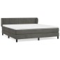 vidaXL Cama box spring con colchón terciopelo gris oscuro 180x200 cm vidaXL Cama box spring con colchón terciopelo gris oscuro 180x200 cm
