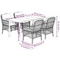 vidaXL Set comedor de jardín 5 piezas con cojines ratán sintético gris vidaXL Set comedor de jardín 5 piezas con cojines ratán sintético gris