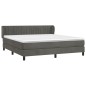 vidaXL Cama box spring con colchón terciopelo gris oscuro 180x200 cm vidaXL Cama box spring con colchón terciopelo gris oscuro 180x200 cm