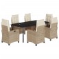 vidaXL Set comedor de jardín 7 pzas con cojines ratán sintético beige vidaXL Set comedor de jardín 7 pzas con cojines ratán sintético beige