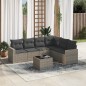 vidaXL Set de sofás de jardín 7 piezas con cojines ratán PE gris vidaXL Set de sofás de jardín 7 piezas con cojines ratán PE gris