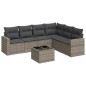 vidaXL Set de sofás de jardín 7 piezas con cojines ratán PE gris vidaXL Set de sofás de jardín 7 piezas con cojines ratán PE gris