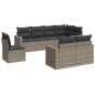 vidaXL Set de sofás de jardín 8 pzas y cojines ratán sintético gris vidaXL Set de sofás de jardín 8 pzas y cojines ratán sintético gris