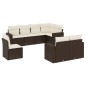 vidaXL Set sofás de jardín 8 piezas y cojines ratán sintético marrón vidaXL Set sofás de jardín 8 piezas y cojines ratán sintético marrón