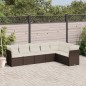 vidaXL Juego de sofás de jardín 7 piezas con cojines ratán PE marrón vidaXL Juego de sofás de jardín 7 piezas con cojines ratán PE marrón