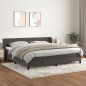 vidaXL Cama box spring con colchón terciopelo gris oscuro 200x200 cm
