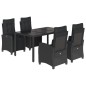 vidaXL Set de muebles jardín 5 pzas con cojines ratán sintético negro vidaXL Set de muebles jardín 5 pzas con cojines ratán sintético negro
