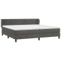 vidaXL Cama box spring con colchón terciopelo gris oscuro 200x200 cm