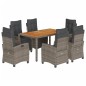 vidaXL Set comedor jardín 7 pzas y cojines ratán sintético gris vidaXL Set comedor jardín 7 pzas y cojines ratán sintético gris