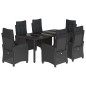 vidaXL Set de comedor de jardín 7 pzas y cojines ratán sintético negro vidaXL Set de comedor de jardín 7 pzas y cojines ratán sintético negro