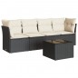 vidaXL Set de muebles de jardín 5 pzas y cojines ratán sintético negro vidaXL Set de muebles de jardín 5 pzas y cojines ratán sintético negro