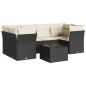 vidaXL Set de comedor de jardín 7 pzas y cojines ratán sintético negro vidaXL Set de comedor de jardín 7 pzas y cojines ratán sintético negro