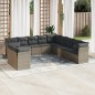 vidaXL Set de sofás de jardín 11 pzas y cojines ratán sintético gris vidaXL Set de sofás de jardín 11 pzas y cojines ratán sintético gris