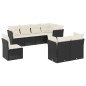 vidaXL Set de sofás de jardín 8 piezas y cojines ratán sintético negro vidaXL Set de sofás de jardín 8 piezas y cojines ratán sintético negro