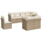 vidaXL Juego de sofás de jardín con cojines beige 8 pzas ratán PE vidaXL Juego de sofás de jardín con cojines beige 8 pzas ratán PE