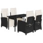 vidaXL Set de muebles jardín 5 pzas con cojines ratán sintético negro vidaXL Set de muebles jardín 5 pzas con cojines ratán sintético negro
