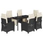 vidaXL Set de comedor de jardín 7 pzas y cojines ratán sintético negro vidaXL Set de comedor de jardín 7 pzas y cojines ratán sintético negro