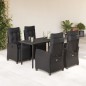 vidaXL Set de muebles jardín 5 pzas con cojines ratán sintético negro vidaXL Set de muebles jardín 5 pzas con cojines ratán sintético negro